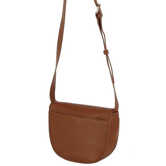 DIONA J LEATHER ADJUSTABLE STRAP SMOOTH CHIC CROSSBODY BAG COLOR BROWN - Picture 3 of 4
